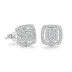 Iced Out Square Zirconia Stud Earrings CZ