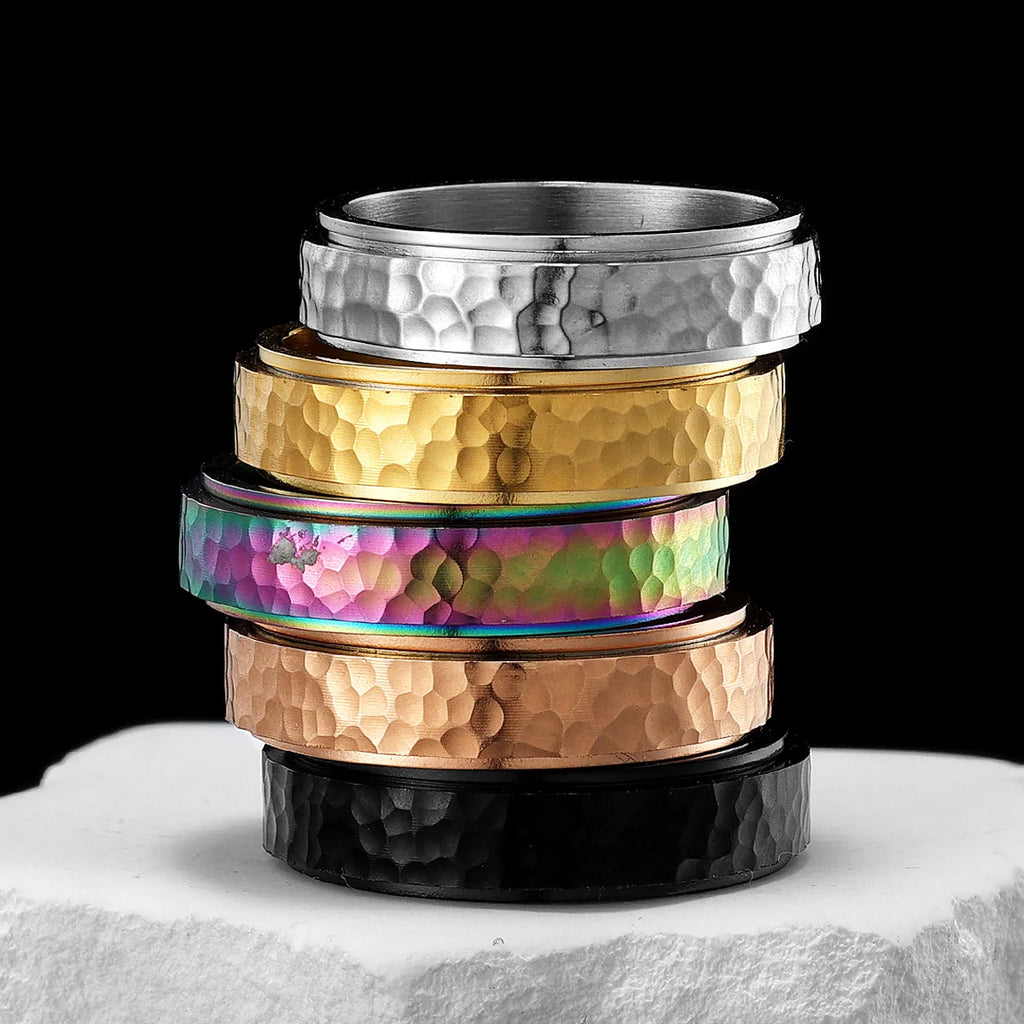Meteorite Fidget Spinner Ring — Stainless Steel