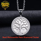 Iced Out Tree of Life Pendant — 14K Gold