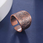 LIKGREAT Six Pointed Star Seal of Solomon Ring The 7 Archangels Protection Ring Metatron Cube Lilith Symbol Amulet Jewelry