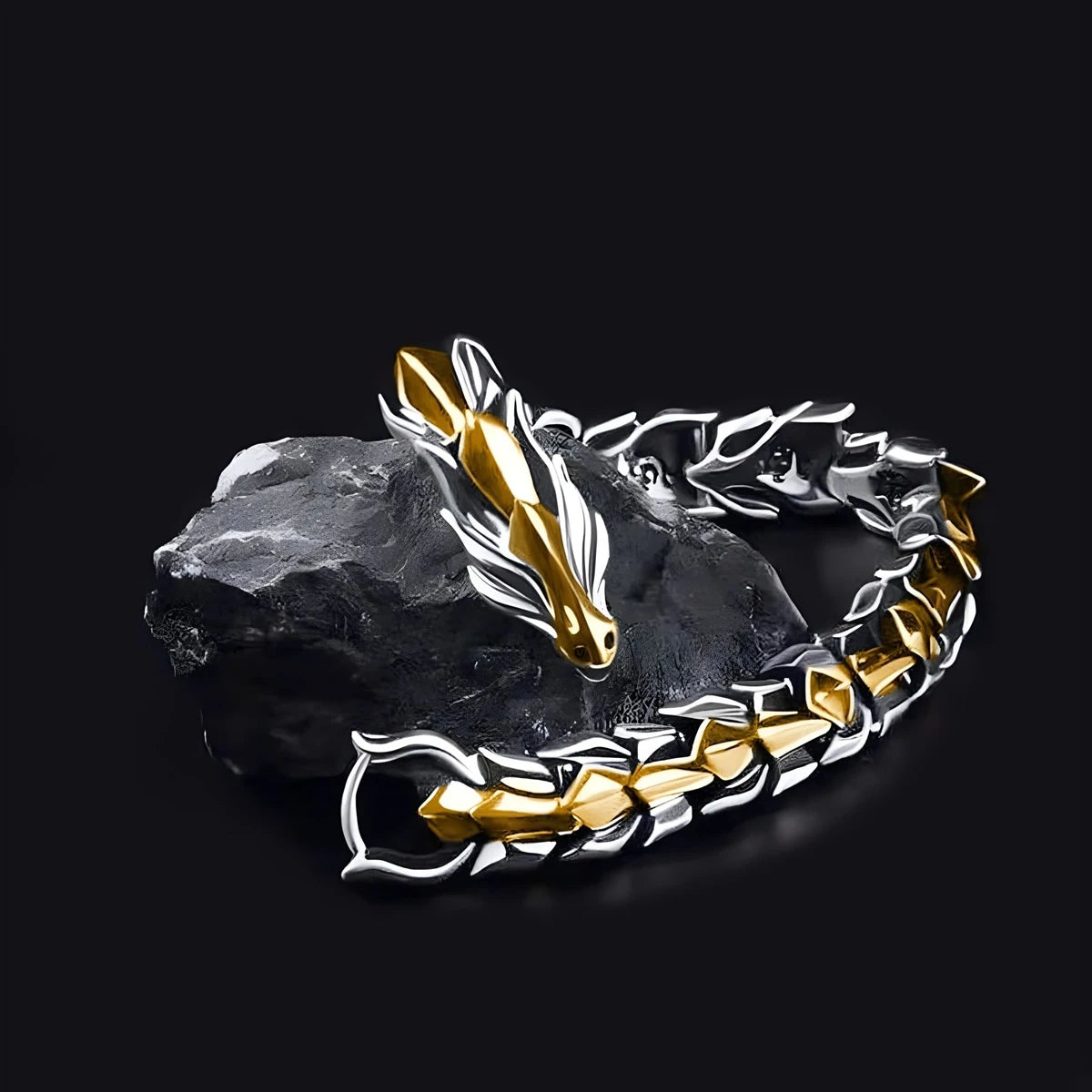 Viking Dragon Cuff Bracelet — Stainless Steel