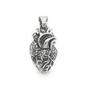 Personality Punk Quality Titanium Steel Anatomical Heart Pendant Necklace for Men Creative Jewelry