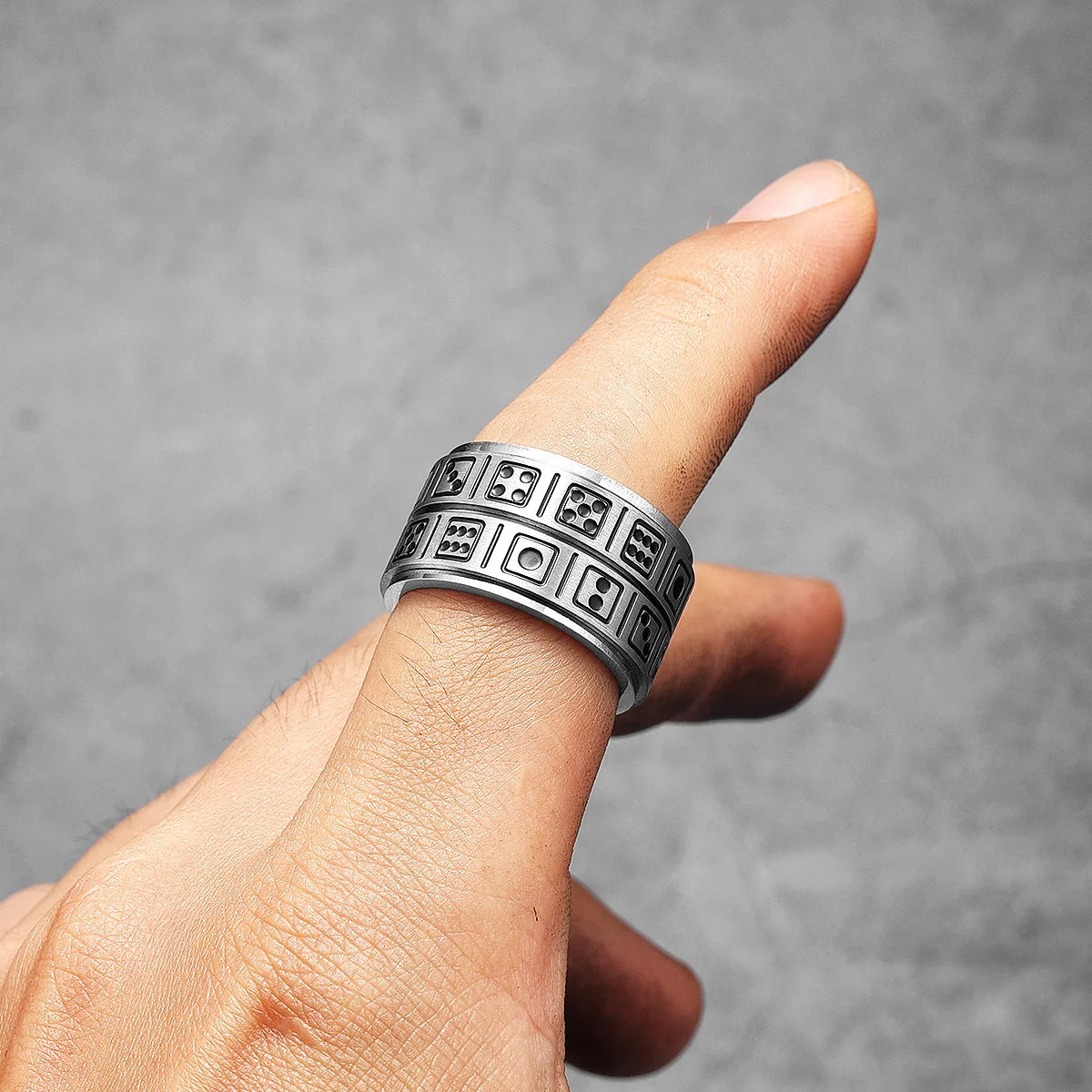 Fidget Sieve Ring — Stainless Steel