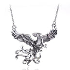 Phoenix Chinese Legend Undead Bird Pendant Necklace Paper Box  Set Halloween Easter Christmas Medieval Necklace Fawkes