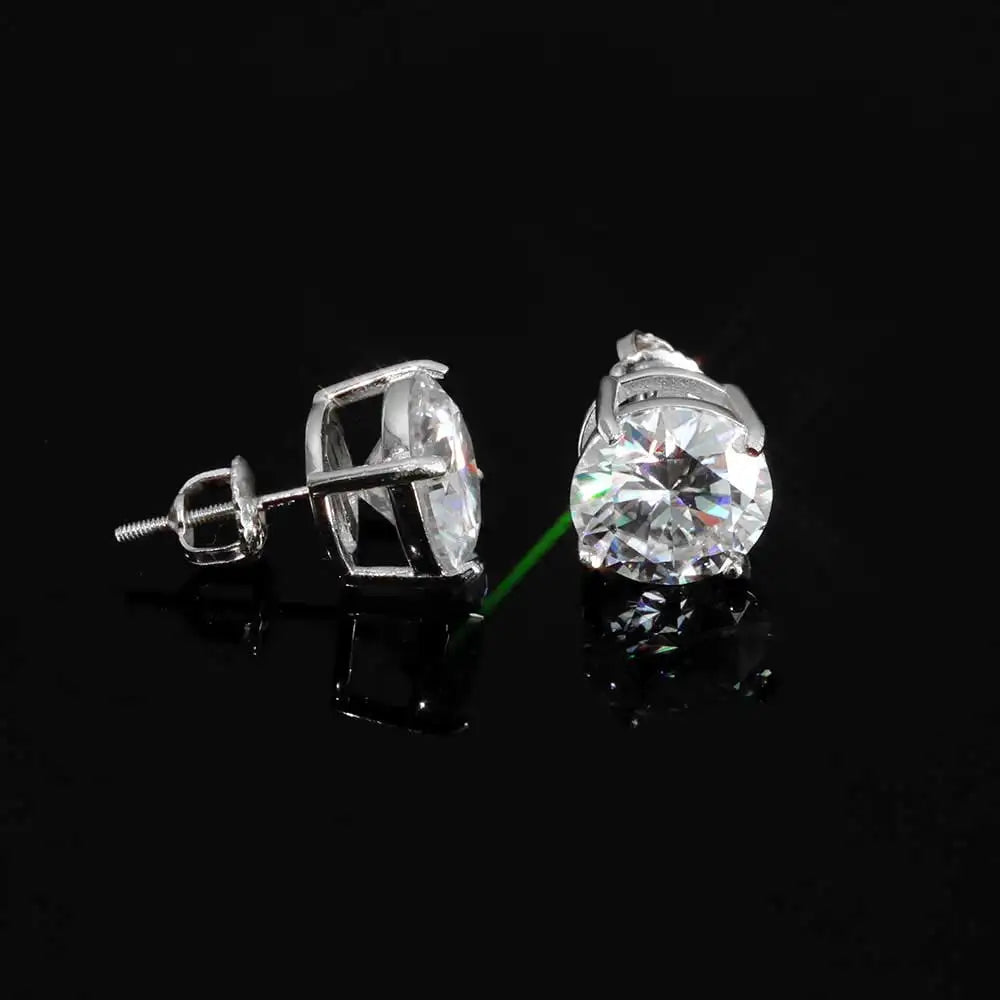 Moissanite Earring 925 Silver 10MM Round Cut