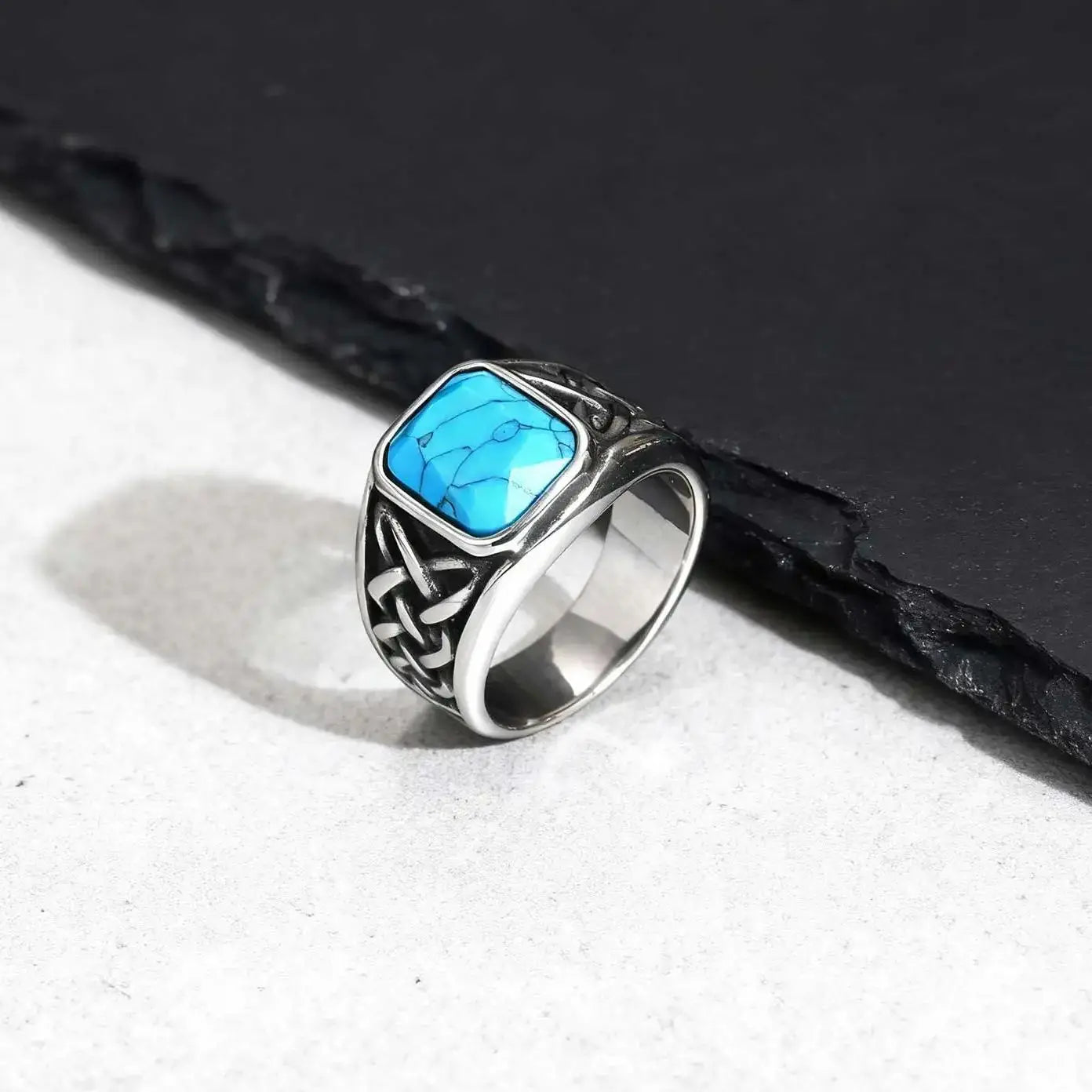 Viking Rune Signet Ring — Black