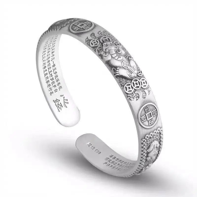 Men\'s Personalized Retro Ethnic Animal Pixiu Bangles Men Women Cuff Bracelets Casual Jewelry Gifts