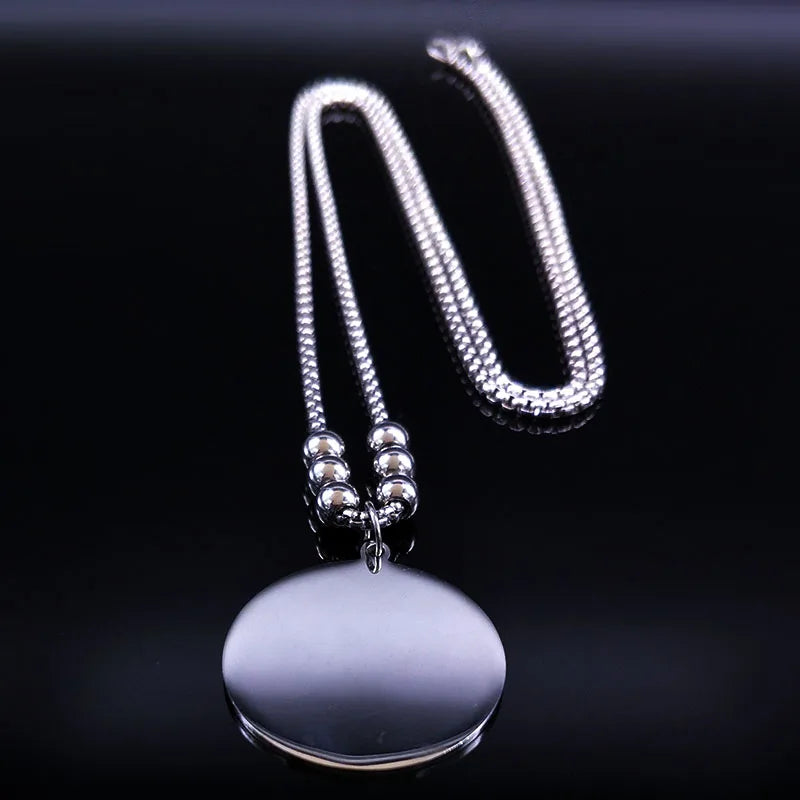 Wiccan Lotus Moon Eye Pendant Necklace — Stainless Steel