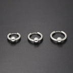 1 Pair Hoop Earrings Circle 8mm-16mm 316L Stainless Steel With Ball Earrings Piercing Plating No Fade Allergy Free For