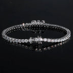 Initial Letter Tennis Bracelet — Iced Out Silver-Tone, 3mm