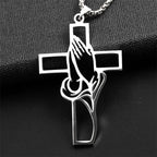 Jesus Cross Stainless Steel Pendant Necklace