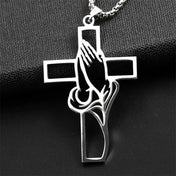 Christian Jesus Cross Stainless Steel Pendant Necklace