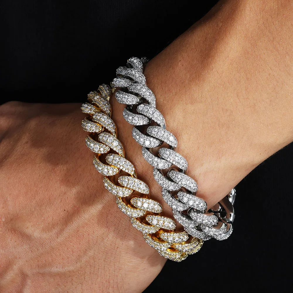 Cuban Chain Necklace Iced Out Gold 15MM