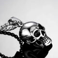 Silver Skull Pendant Necklace Stainless Steel Simple