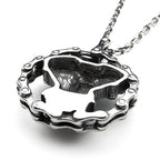 Skull Motorcycle Silver Pendant Heavy Duty Engine