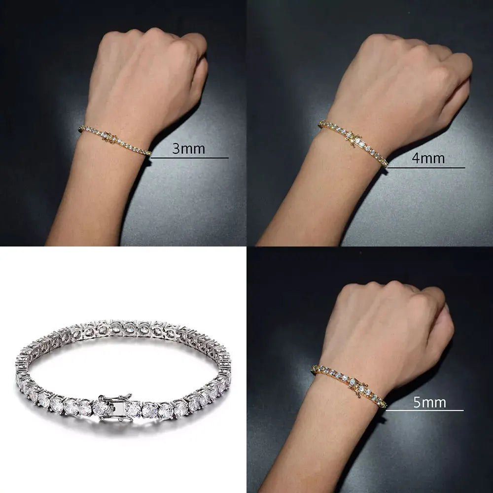 Iced Out Tennis Bracelet Stainless Steel 3/4/5/6MM
