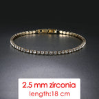 ZHOUYANG Tennis Bracelets For Women Simple Luxury Round Crystal Gold Color Bangle Chain Wedding Female Gift Wholesale Jewelry
