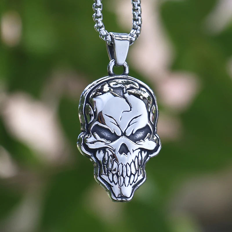 Three Wise Skulls Pendant — Stainless Steel