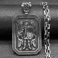 Archangel Michael Shield Pendant — Silver-Tone