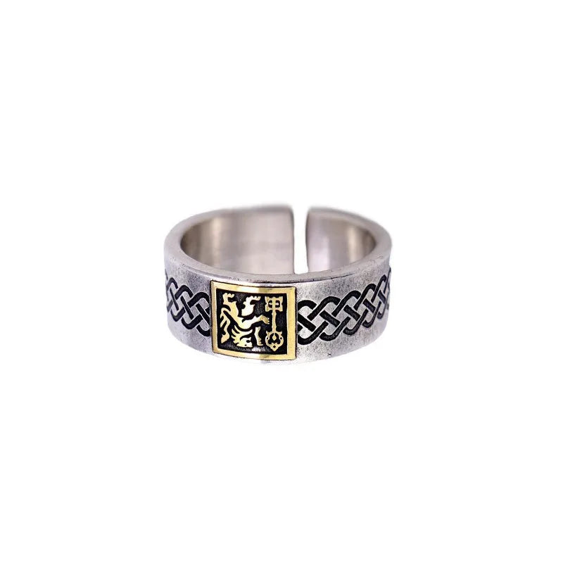 2023 New Arrival Vintage Court Lion Pattern Thai Silver Men Ring Jewelry For Male Birthday Gifts Never Fade