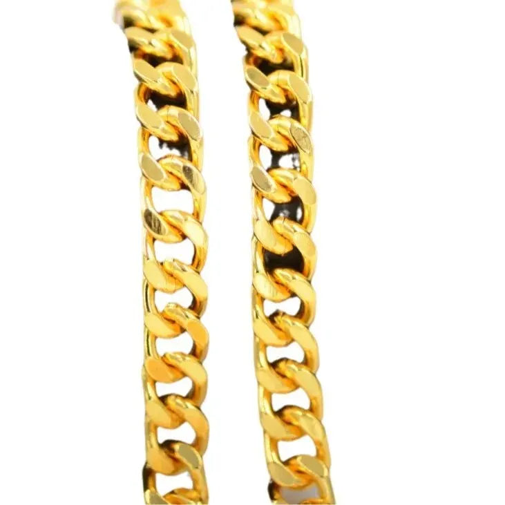 Gold Color Chunky Thick Link Plastic Chain Necklace Classic High Quality Smooth Lock for Women Men Grunge Steampunk
