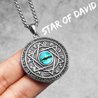 Hexagonal Star of David Pendant Necklace — Stainless Steel, 316L