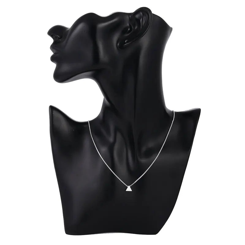 Charm 925 Sterling Silver 18 Inches Box Chain Triangle Necklace For Women Fashion Wedding Party Favors Jewelry Accessories