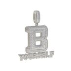 Iced Out Letter O Block Pendant Bling Cubic Zirconia Micro Pave Cz Paved Hip Hop Men Boy Rope Chain Jewelry