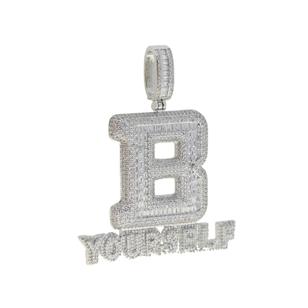 Iced Out Letter O Block Pendant Bling Cubic Zirconia Micro Pave Cz Paved Hip Hop Men Boy Rope Chain Jewelry