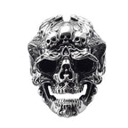 Skull Steel Ring Retro Three Mouth Street