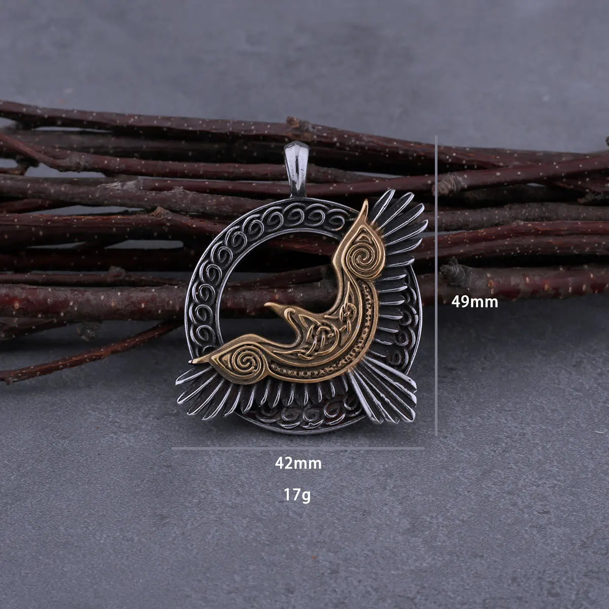 Stainless Steel Viking Odin Raven Necklace Men Vintage Huginn Muninn Celtic Knot Fashion Amulet Pendant Jewelry Gifts