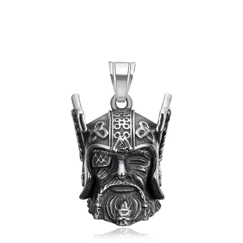 Vintage Design Viking Warrior Bell Pendant Motorcycle Wind Nordic Odin Guardian Bell Necklace Gift Jewelry Accessories