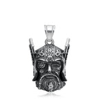 Vintage Design Viking Warrior Bell Pendant Motorcycle Wind Nordic Odin Guardian Bell Necklace Gift Jewelry Accessories