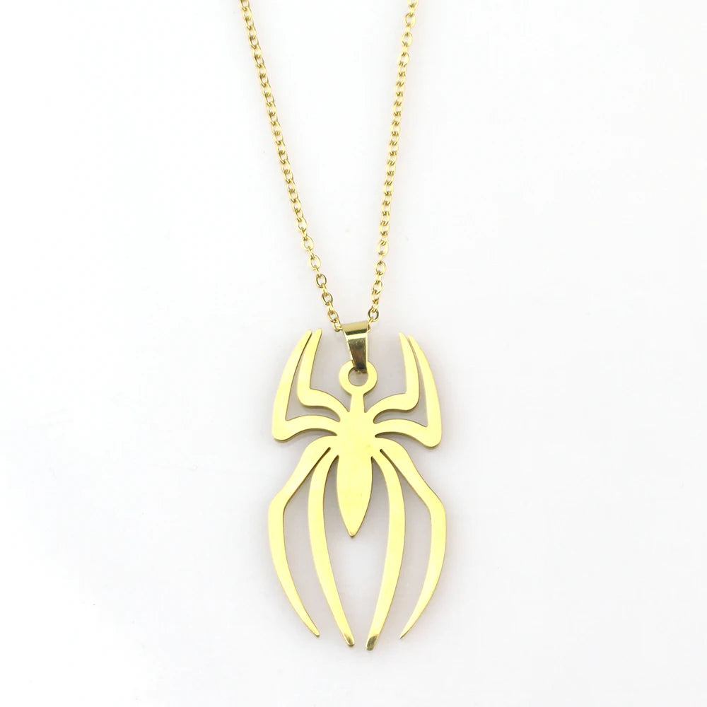  Stainless Steel Simple Personalized Spider Keychain Pendant Men and Women Fashion Party Pendant Necklace Charm Gifts