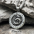12 Constellation Zodian Signs Pendants Unique Design Horoscope Two-Sided Pendant Necklace for Men Women Jewelry Birthday Gifts
