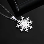 Silver Snowflake Pendant Necklace Iced Out