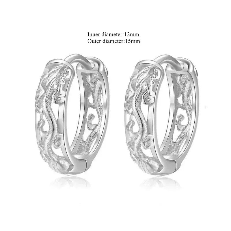 Gothic Spiked Hoop Earrings Small Textured Huggie — Two-Tone