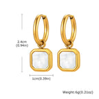 Natural Stone Huggie Hoop Earrings — SS