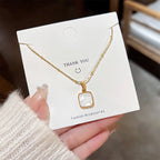 Simple Geometric Pendant Necklaces for Men Women Rectangle Stainless Steel Jewelry Cadenas Para Hombre Collares Para