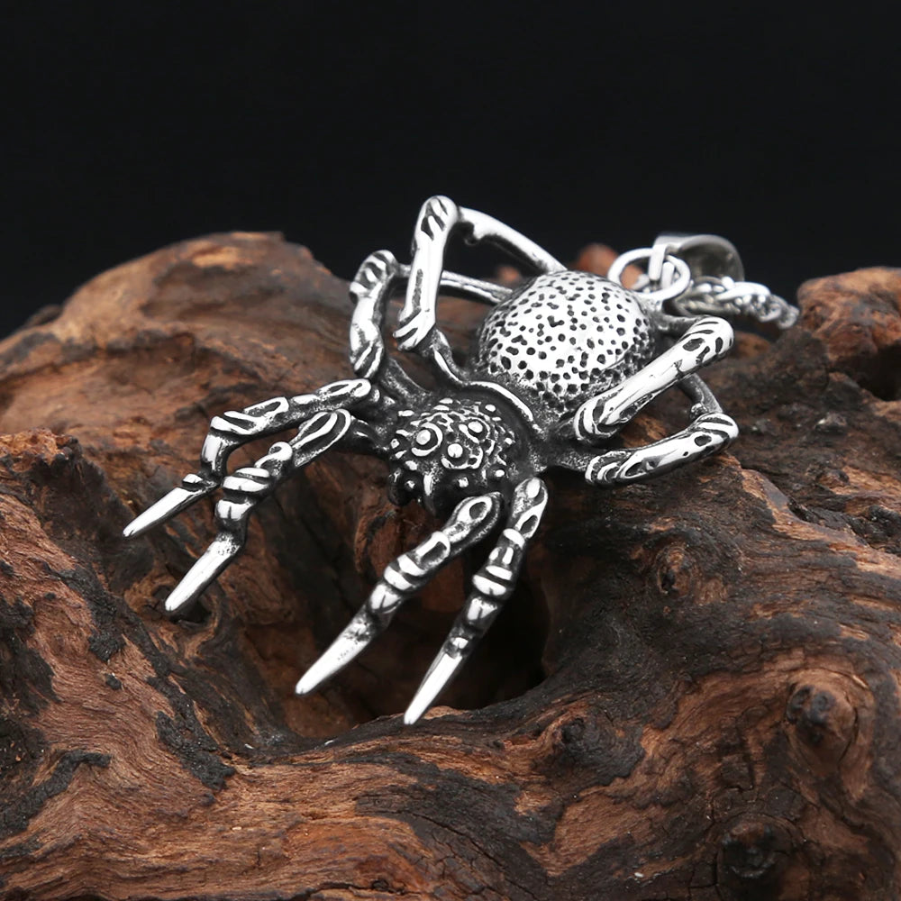 Gothic Spider Pendant — Stainless Steel