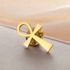 Dawapara Ankh Cross Brooch Ancient Egyptian Eye of Horus Lapel Pins Protection Amulet Stainless Steel Jewelry