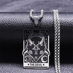Satan Tarot Inverted Pentagram Pendant Necklace — Stainless Steel