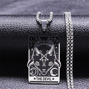 Satan Tarot Inverted Pentagram Pendant Necklace — Stainless Steel