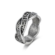 Odin Steel Ring Viking Letter Nordic Runes Punk