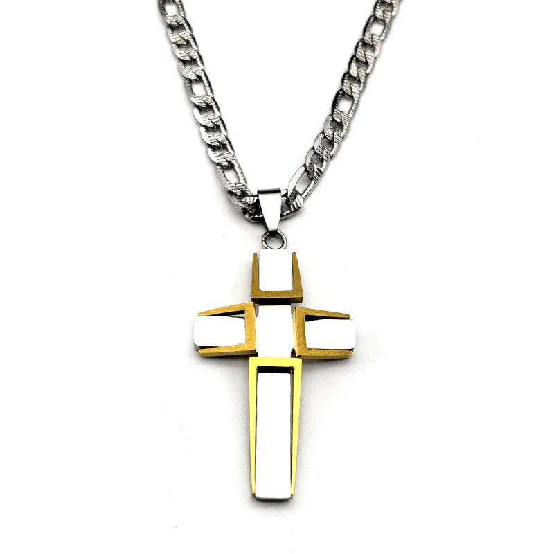 Gothic Cross Silver Pendant Punk Party Collar