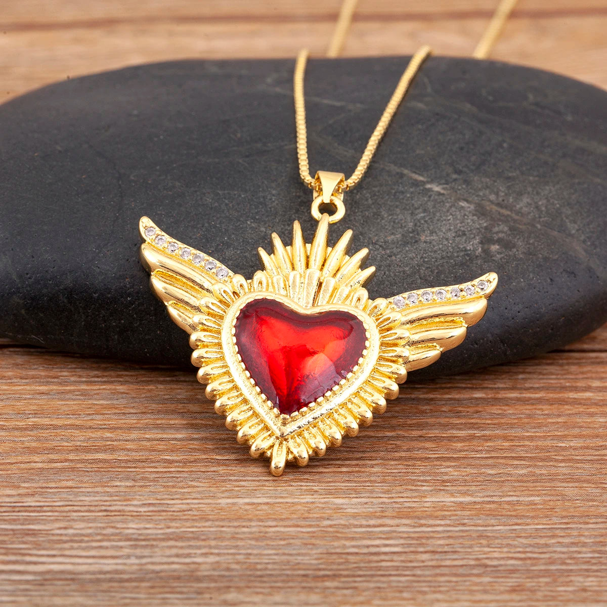 Iced Out Sacred Heart Pendant Necklace
