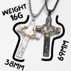 Thorn Cross Pendant Necklace — Stainless Steel