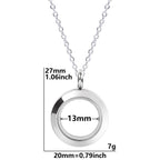 Round Pendant Necklace Locket Charm Stainless Steel Necklaces For Women Men Jewelry Chain Around Neck Necklace Decoration Gifts