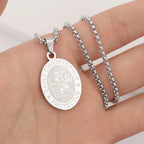 St. Christopher Protector Pendant — Stainless Steel