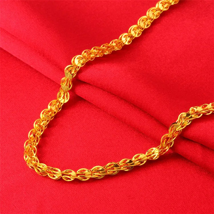 Women's 24K Gold AU999 Sweater Chain Phoenix Tail Necklace - Exquisite phoenix, heavy texture, value-preserving, for